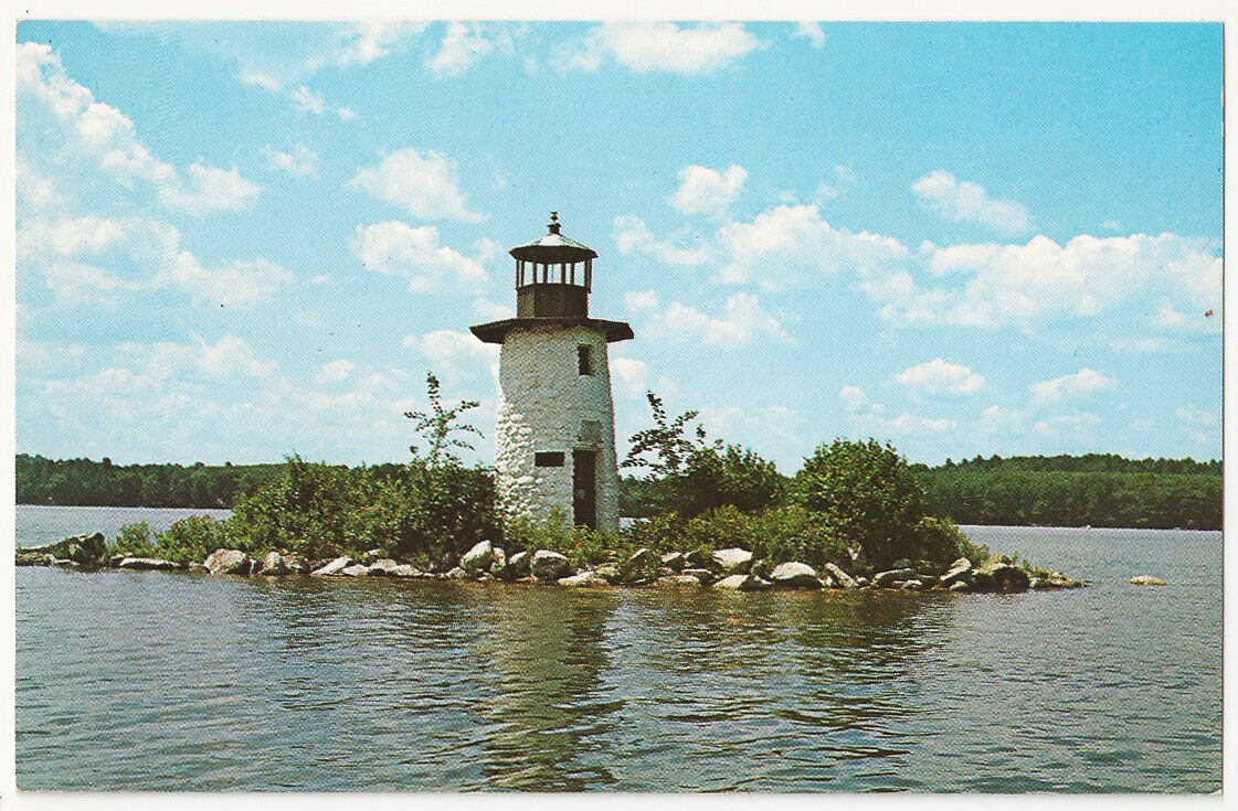 Lake Cobbosseecontee Maine Ladies Delight Lighthouse Vintage Postcard - 374