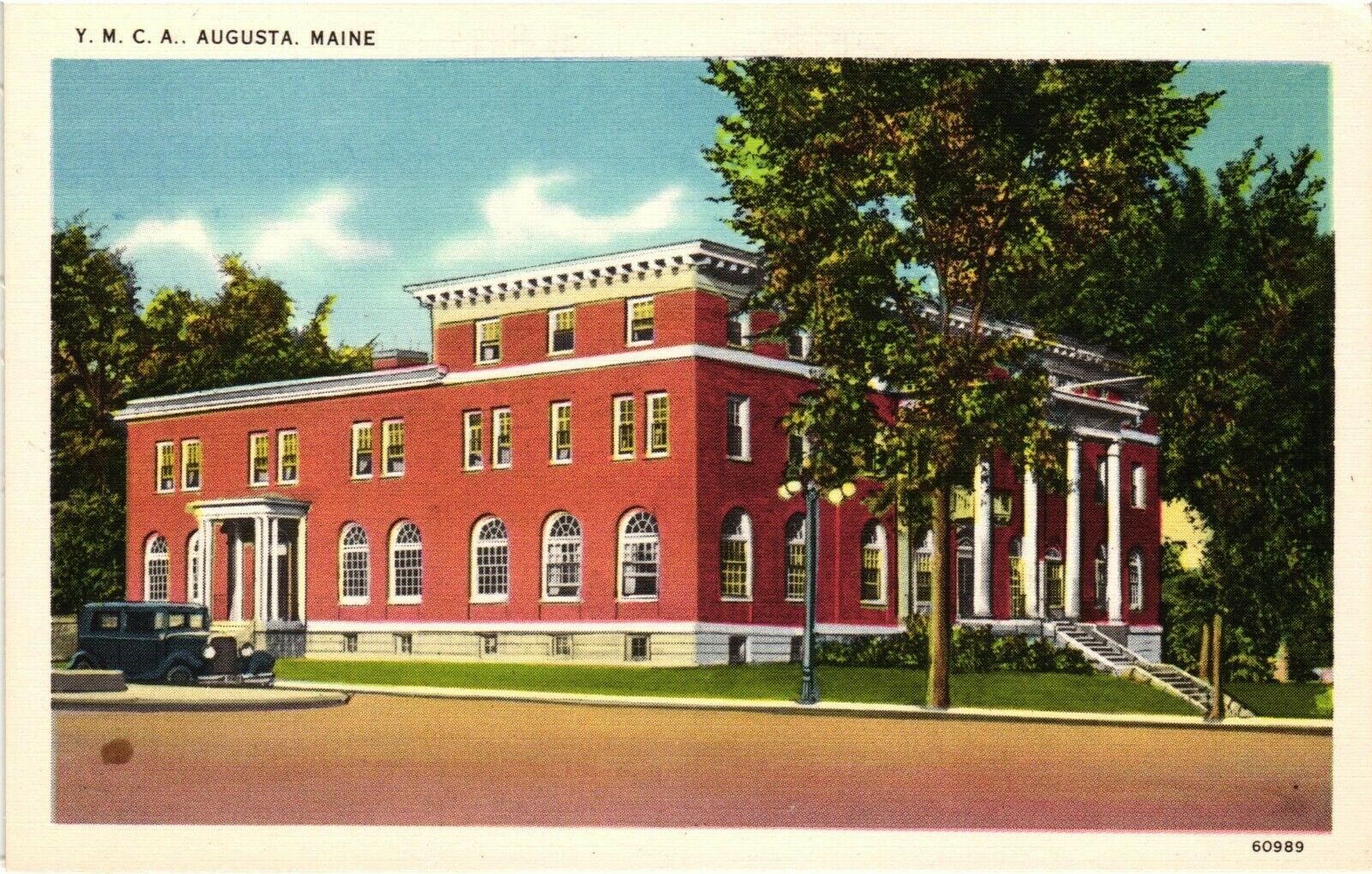 Vintage Postcard - Un-posted Ymca Brick Building Augusta Maine Me #6548