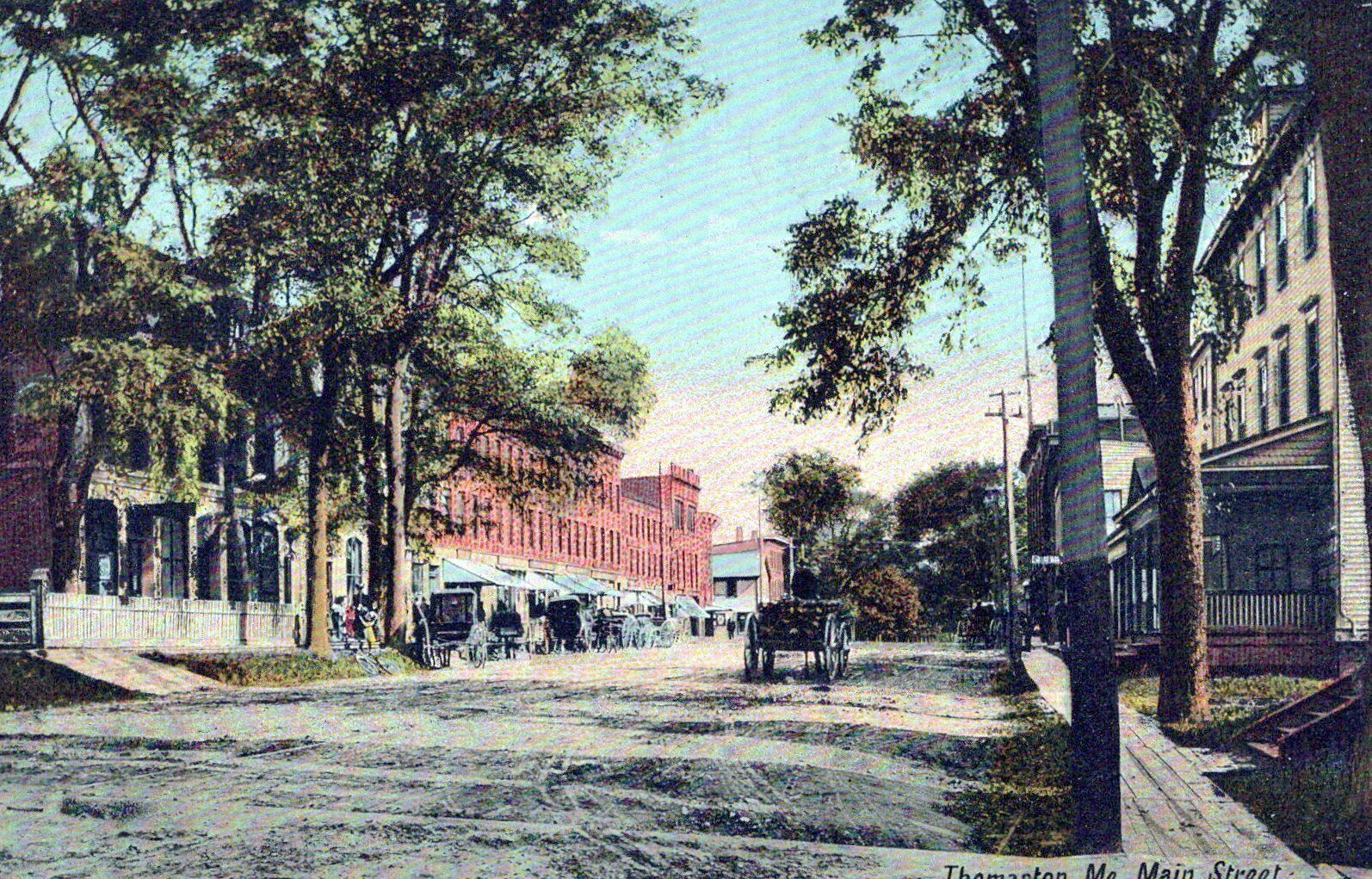 Me, Main Street, Thomaston, Maine Prelinen Postcard