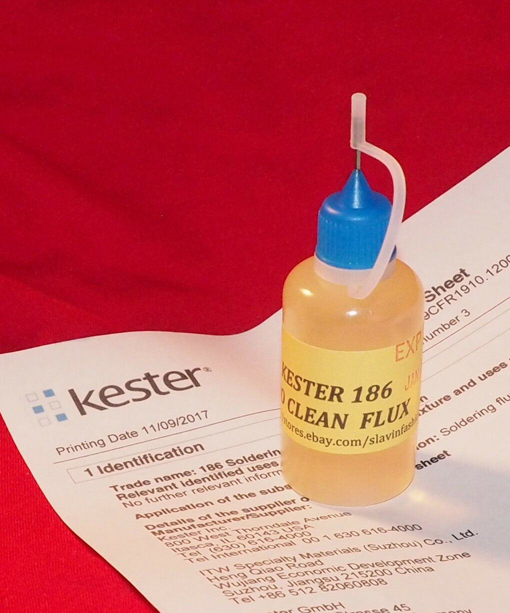 New ! 30 Ml . Needle Tip Bottle Kester 186 Rosin Soldering Liquid  Flux No Clean