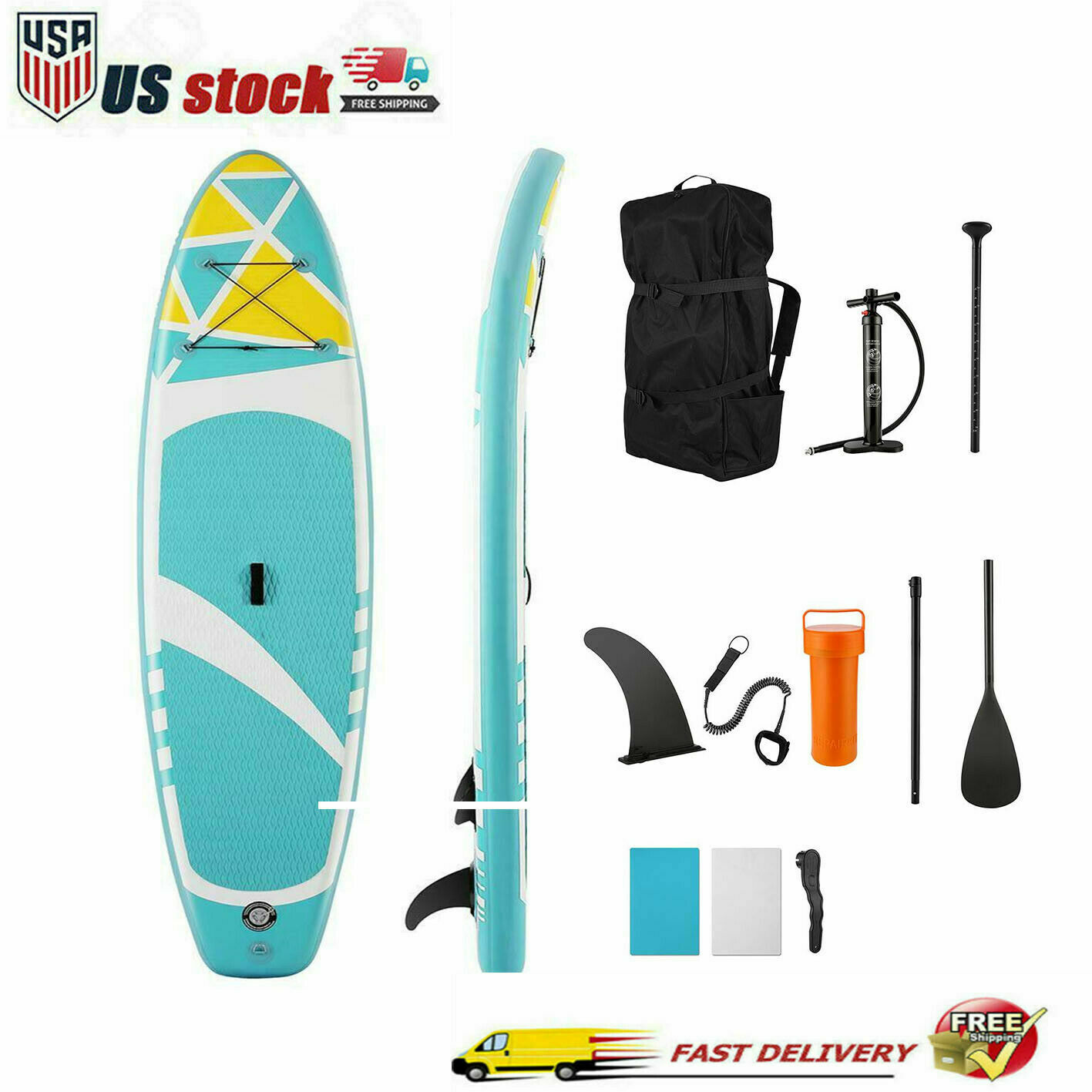 11'inflatable Stand Up Paddle Board Surfboard Sup Fin+complete Kit+bag E